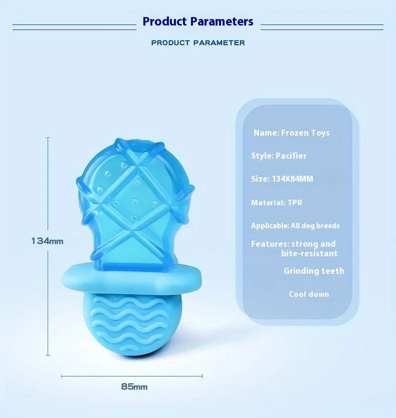 Durable Chew-Resistant Dog Ice Cube Toy, Water-Filled, Frozen, Summer Cooling, Interactive Artifact, Suitable for Large, Medium,