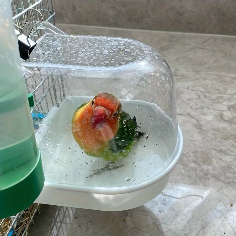 Transparent Bird Bath Tub For Parrots Lovebirds Conures