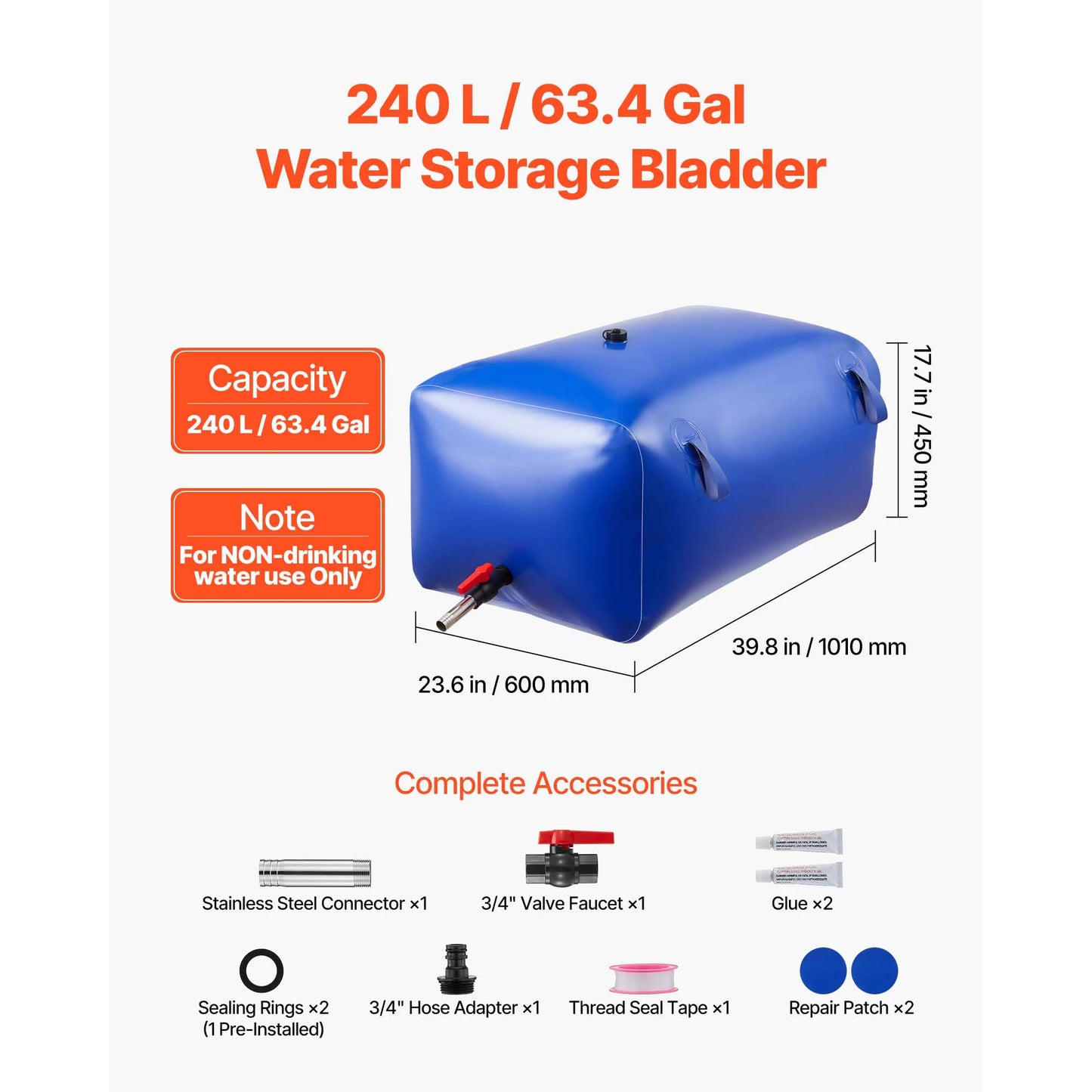 SucceBuy Water Storage Bladder TPU Water Bag For Camping