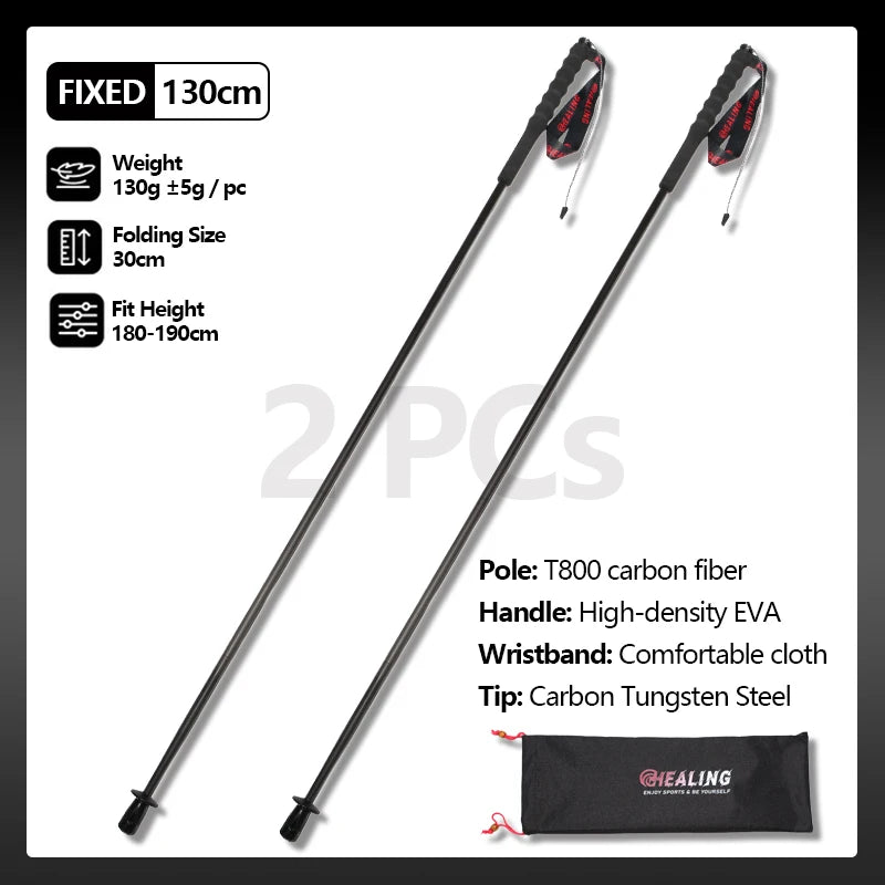 OKHEALING Ultralight Carbon Fiber Foldable Trekking Poles