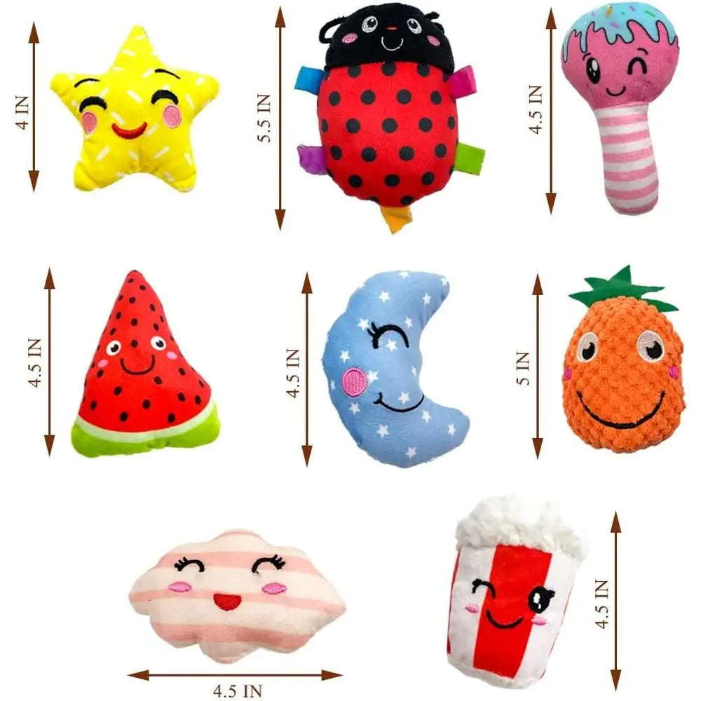 18 Pack Dog Squeaky Toys Cute Stuffed Pet Plush Puppy Chew or Small Medium Pets - Bulk