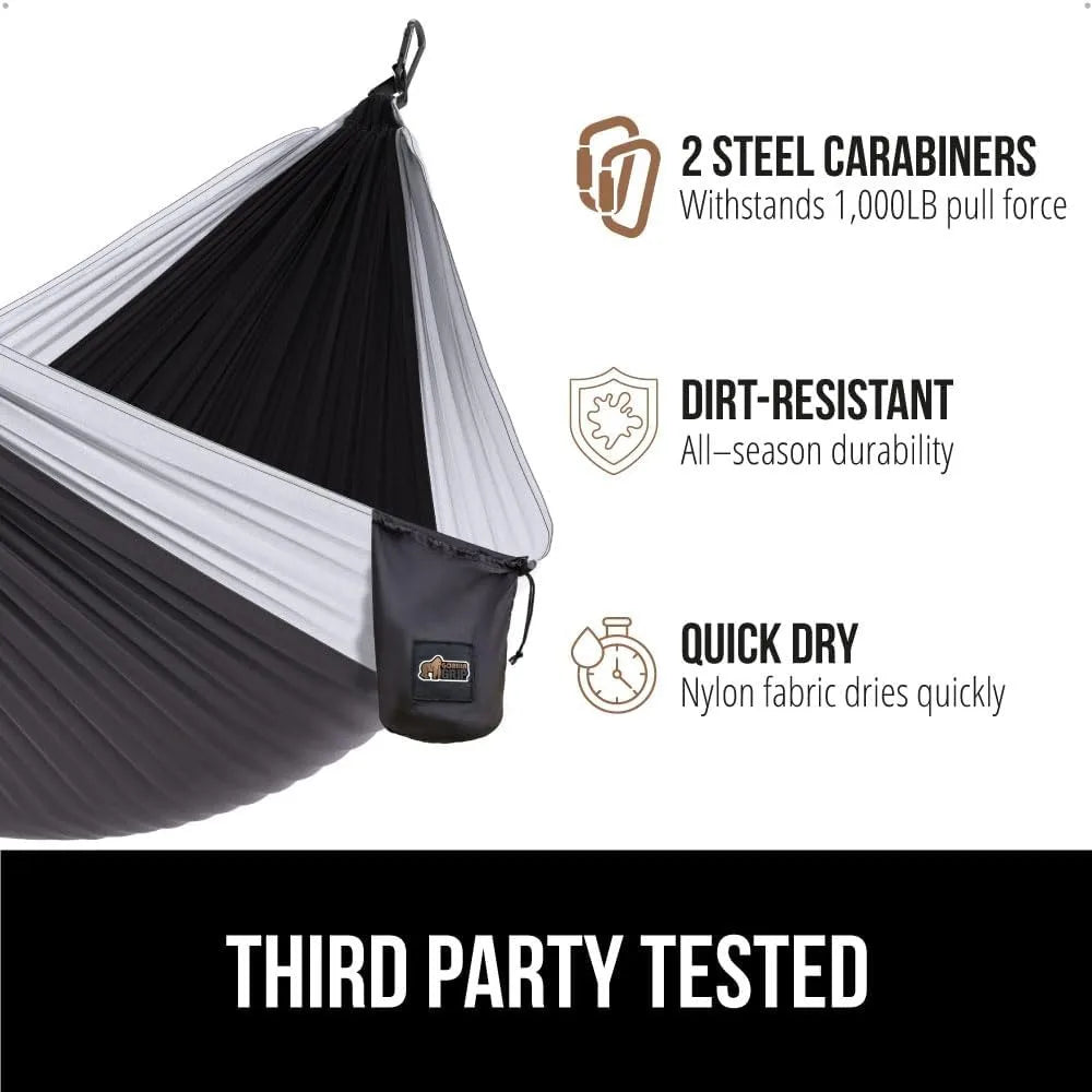 Durable Portable Camping Hammock with Tree Straps Lightweight Travel Swing for Outdoor Hiking Backpacking Double Orange