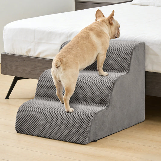JHK 3-5 Step High-Density Foam Dog Stairs Ramp For Small Dogs