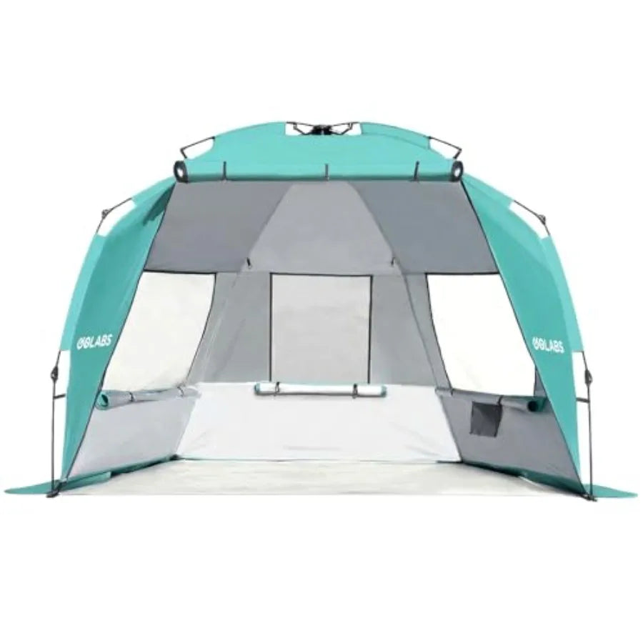 Pop Up Beach Tent Shelter With Attached Pole UPF 50