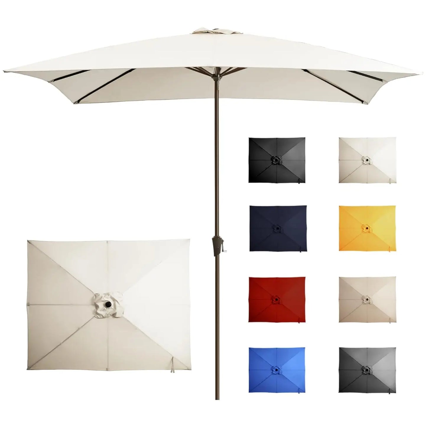 8x10FT Large Rectangular Patio Umbrella Outdoor Table Umbrella w/Crank Rectangle Market Umbrella UV Protection for, Customized