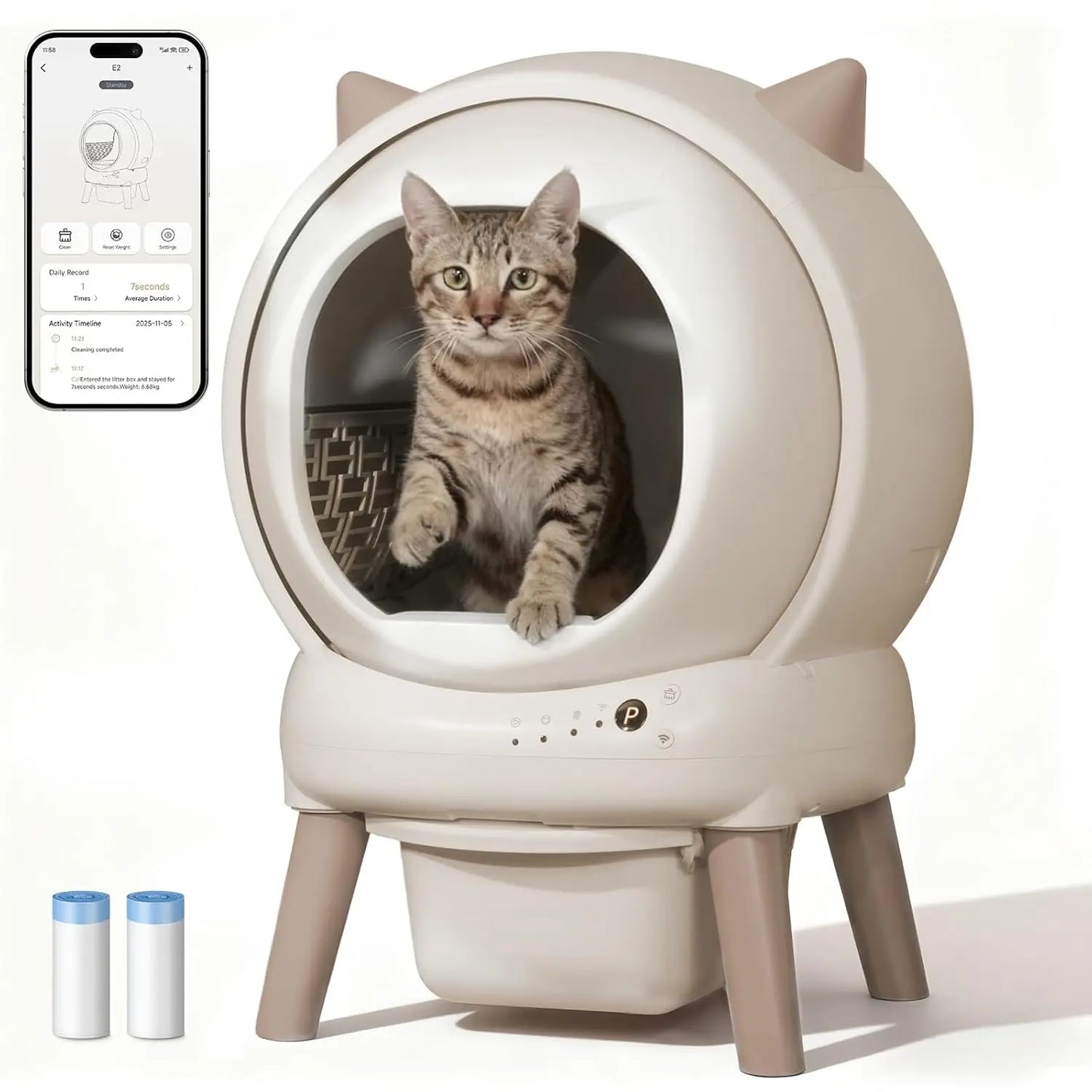 Automatic Self-Cleaning Cat Litter Box with Smart APP Control, Hygienic Pet Use, Custom