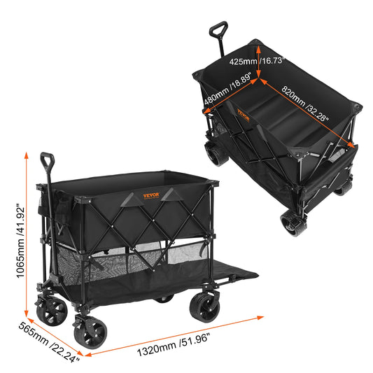 SucceBuy Collapsible Folding Beach Wagon With All Terrain Wheels