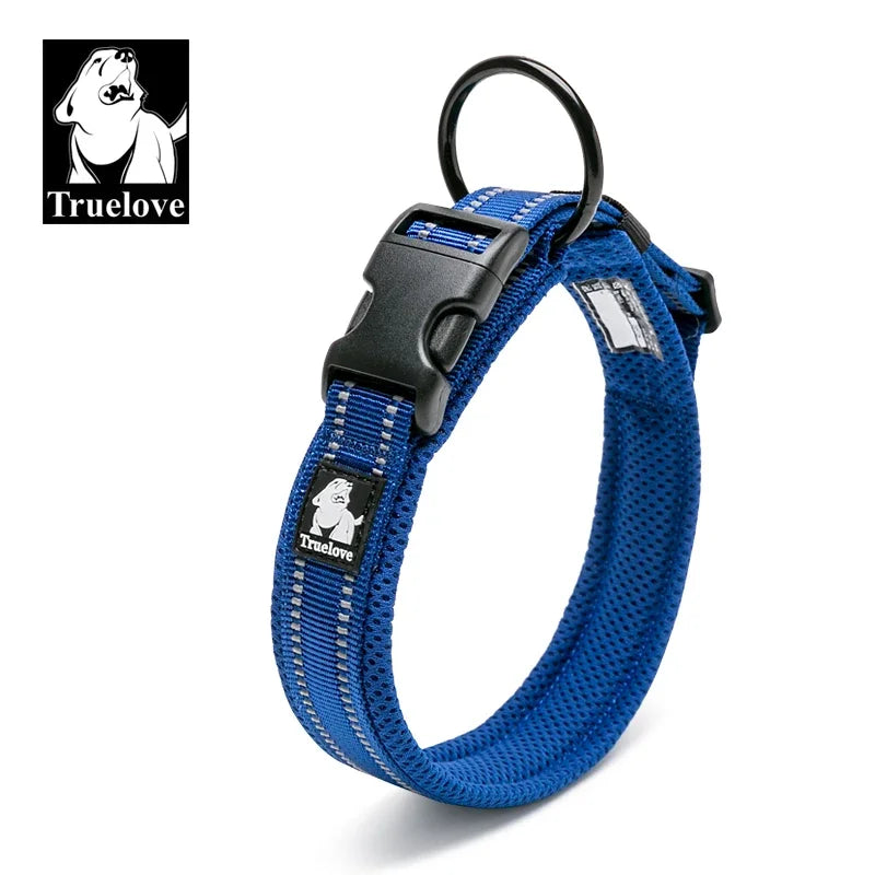 TrueLove Dog Collar Nylon Adjustable Padded Reflective Training TLC5011