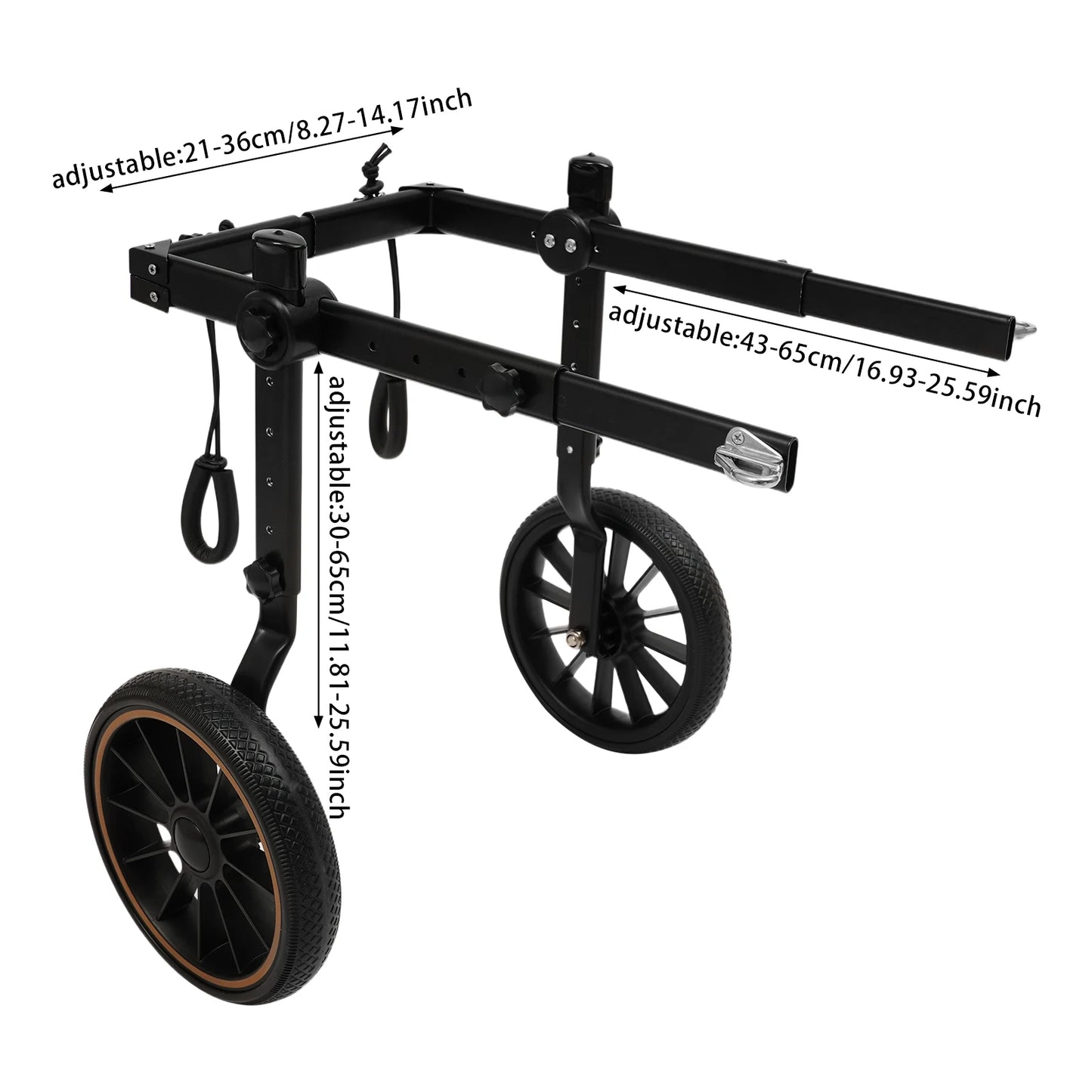 Pet Walking Aid Pet Rehabilitation Walking Aid Multi-Scenario Usage 2-Wheel Dog Wheelchairs for Back Legs/Senior Dogs 65kg Load