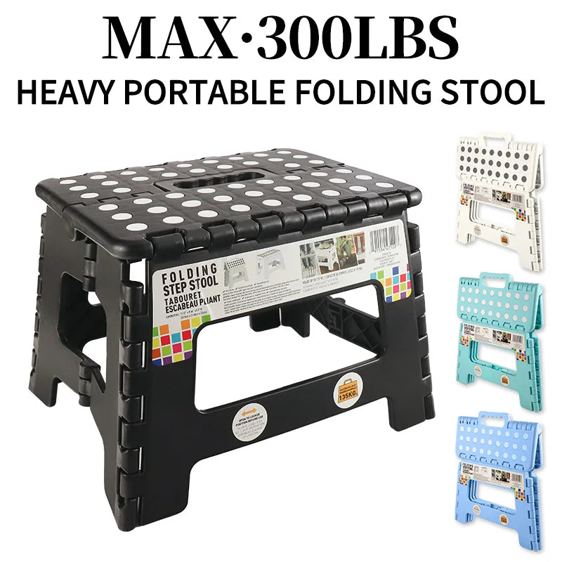 Folding Step Stool With Portable Handle Heavy Duty Plastic