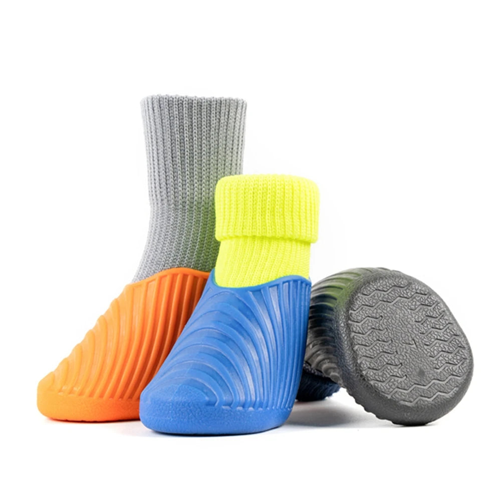Outdoor Dog Boots Paw Protector Waterproof Shoes Set Of 4