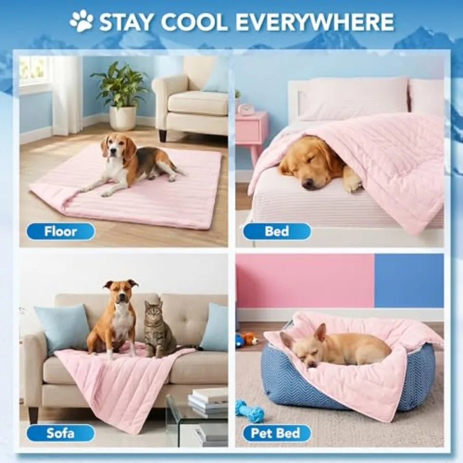 Dog Cooling Mat For Pets Self Cooling Reversible Cushioning Pad
