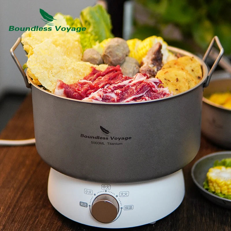 Boundless Voyage Titanium Outdoor Cooking Pot With Lid