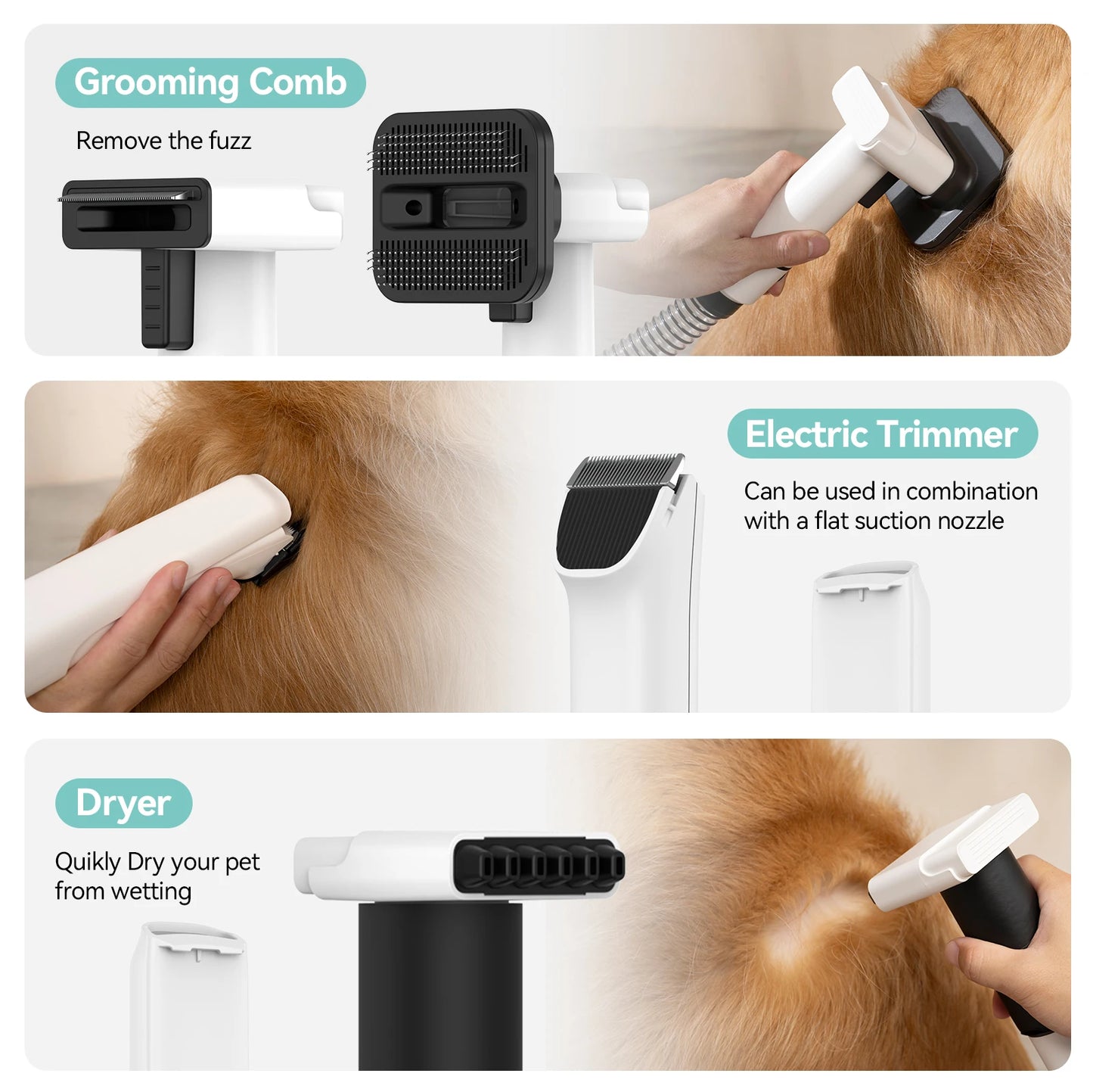 P1 Vacuum Cleaner And Hair Dryer With Pet Grooming Tools
