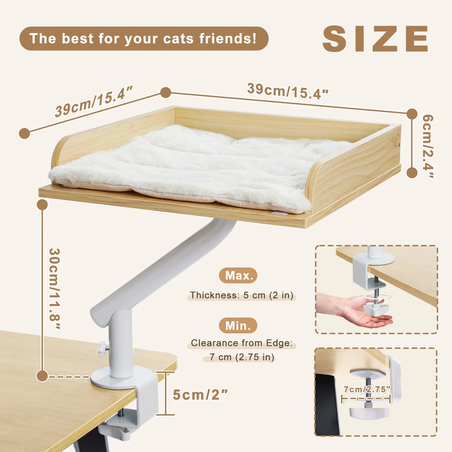 PAWZ Road Cat Desk Bed With 360 Degree Rotatable Stand For Indoor Cats