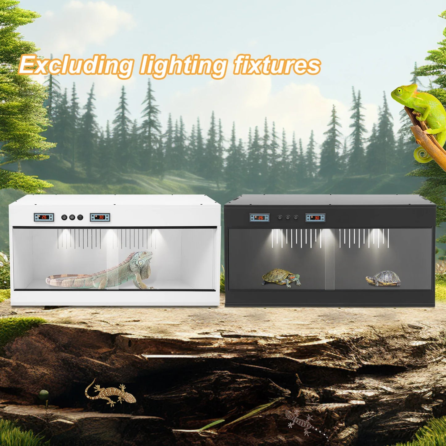 Bymaocar Reptile Lounge Habitat With Glass Sliding Door Thermostat
