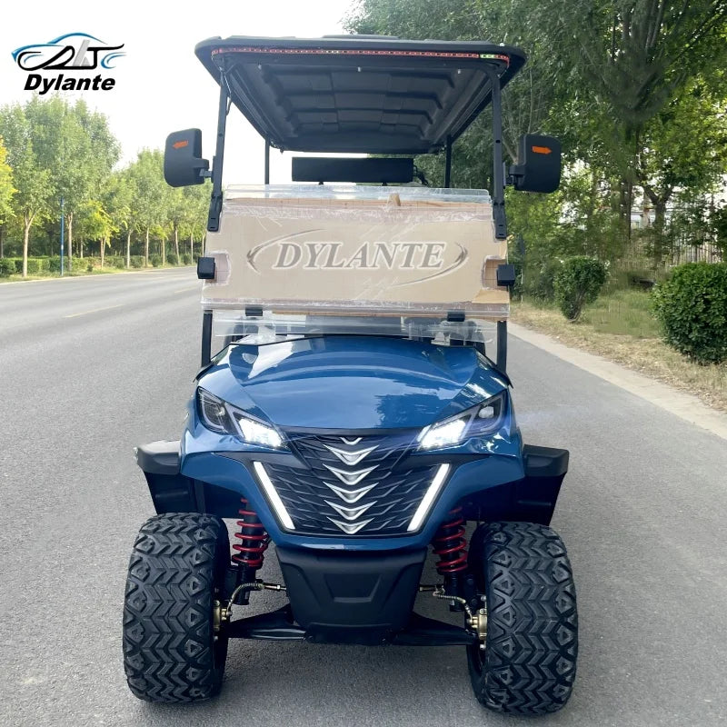 DOT Certified Golf Cart With Blackout Windshield Foldable 6 Seater Gas Or Electric Club Car With Speakers Color Customization