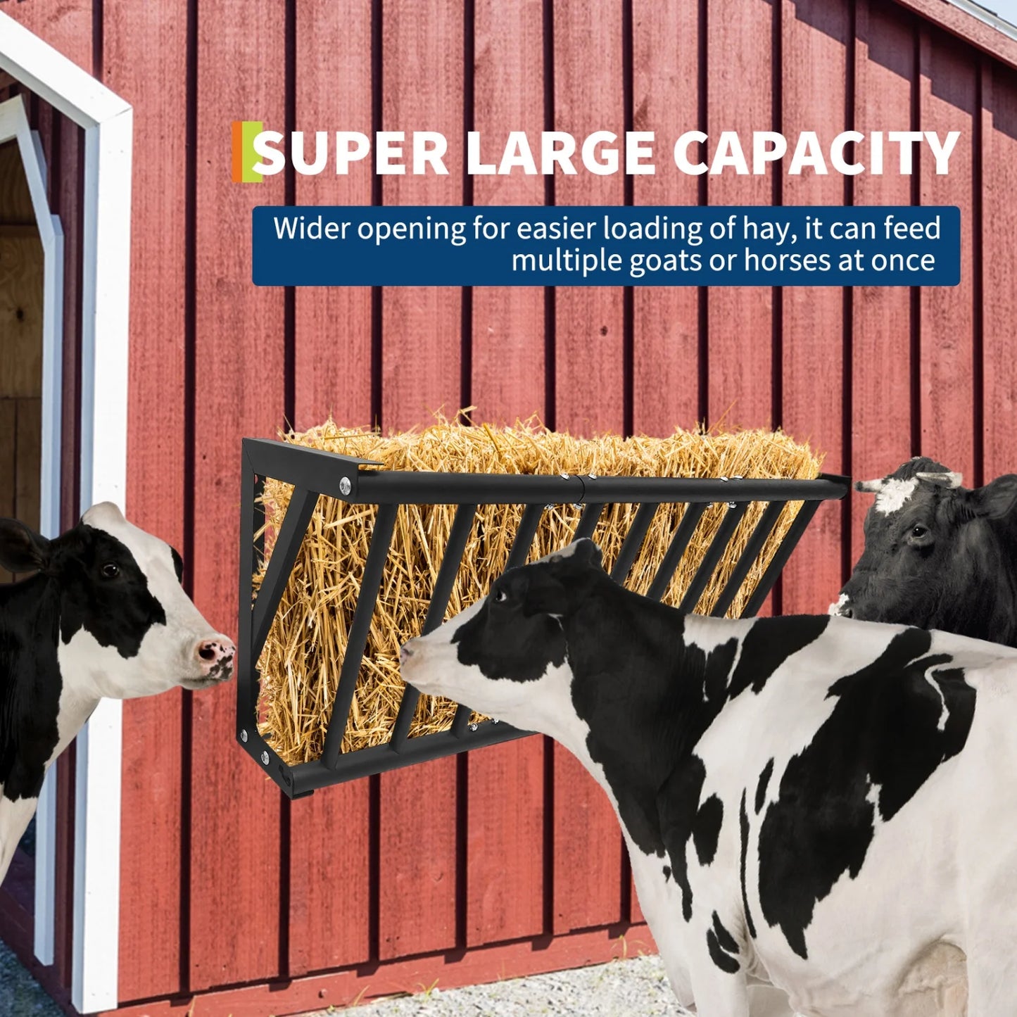 HiMISS Heavy Duty Wall Mount Hay Feeder Rack For Livestock