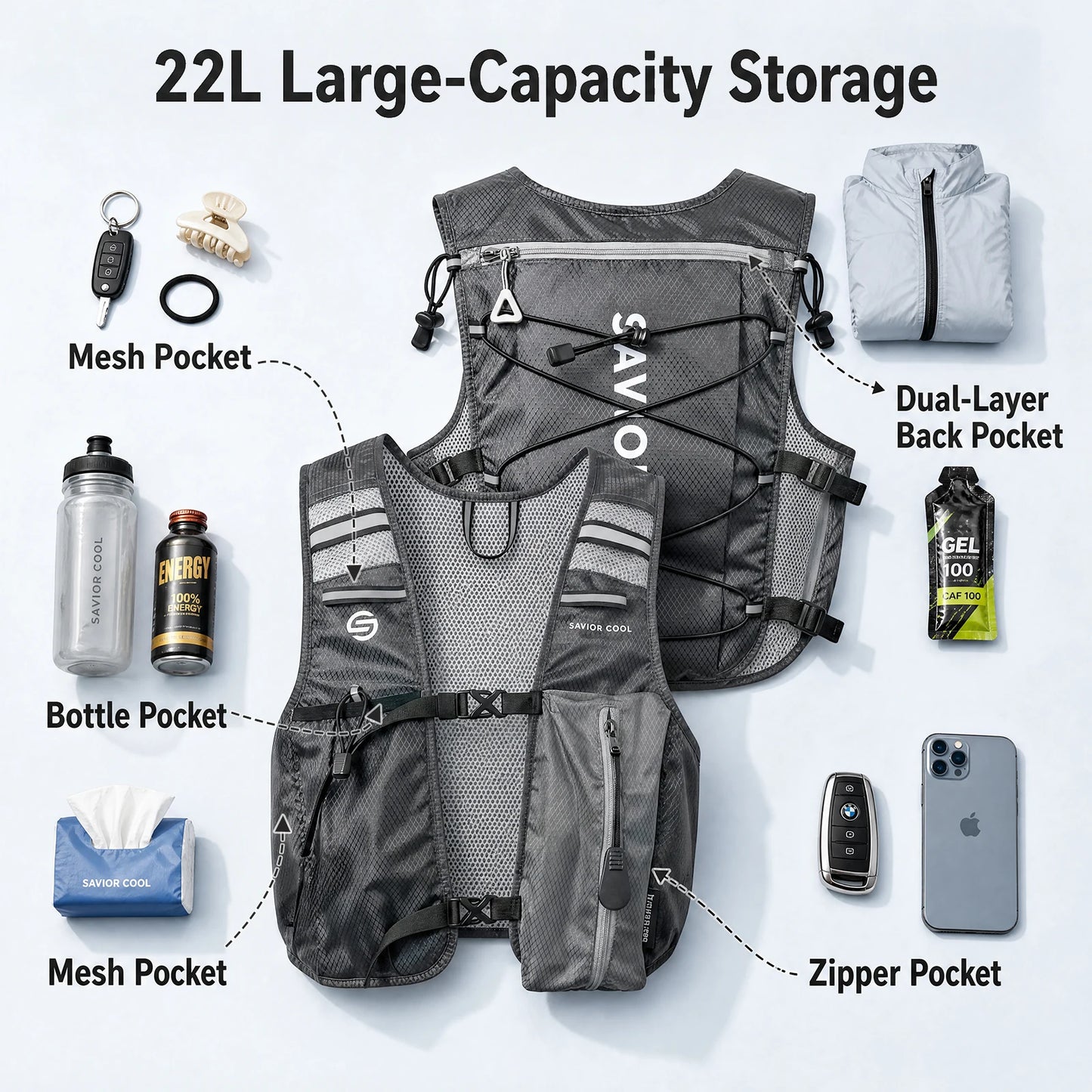 Snow Deer Outdoor Cooling Vest With Built-In Water Bladder