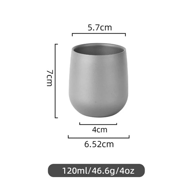 Titanium Insulated Double Wall Cup For Camping And Hiking Gear