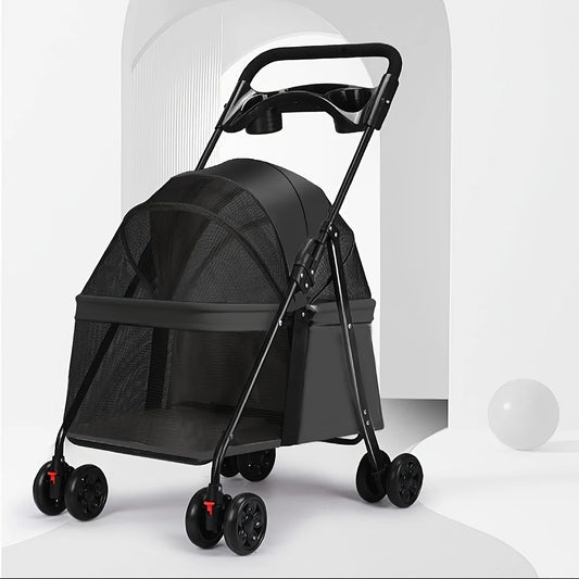 Foldable Pet Stroller 3 In 1 For Small Dogs And Cats