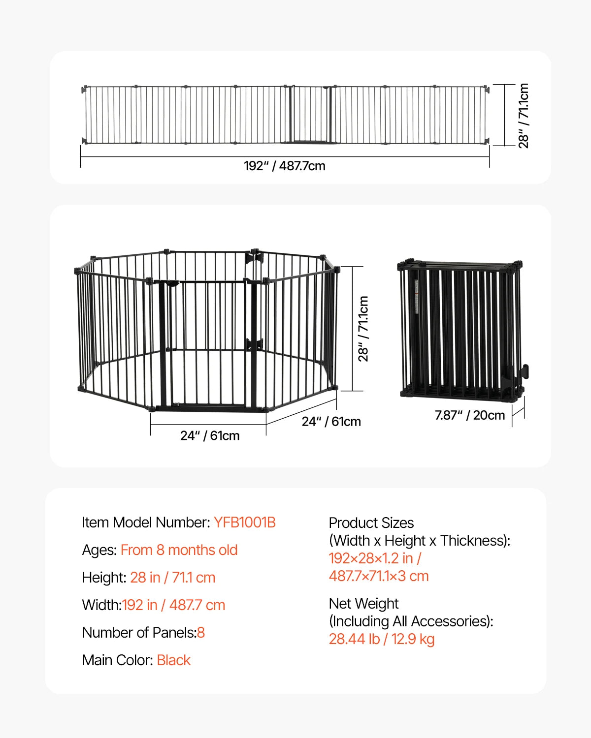 SucceBuy Baby Gate With Pressure Mount Walk Through