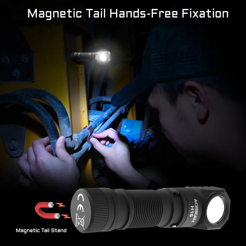 Acebeam H16 LED Right Angle Headlamp 1000 Lumens EDC Flashlight