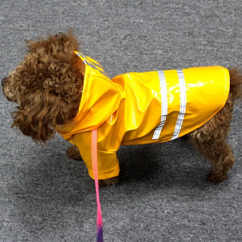 PU Waterproof Reflective Hoody Raincoat For Dogs And Cats
