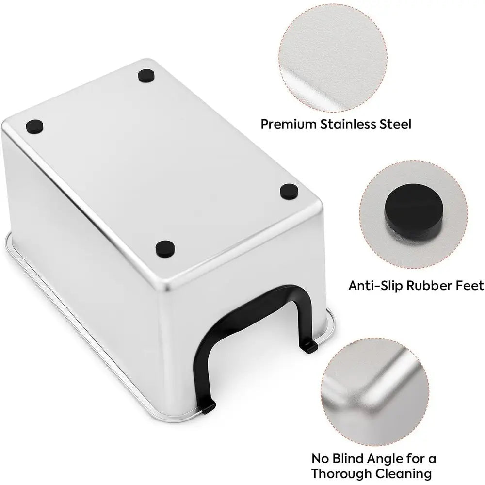 Stainless Steel Litter Box With Lid For Cats Leakproof Design