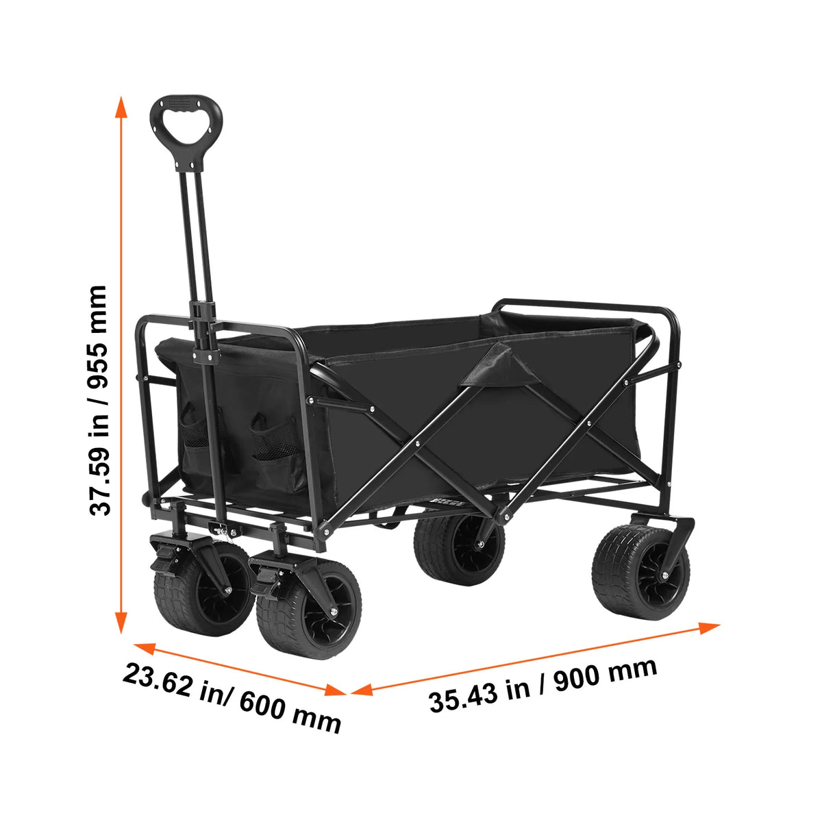 SucceBuy Collapsible Folding Beach Wagon With All Terrain Wheels