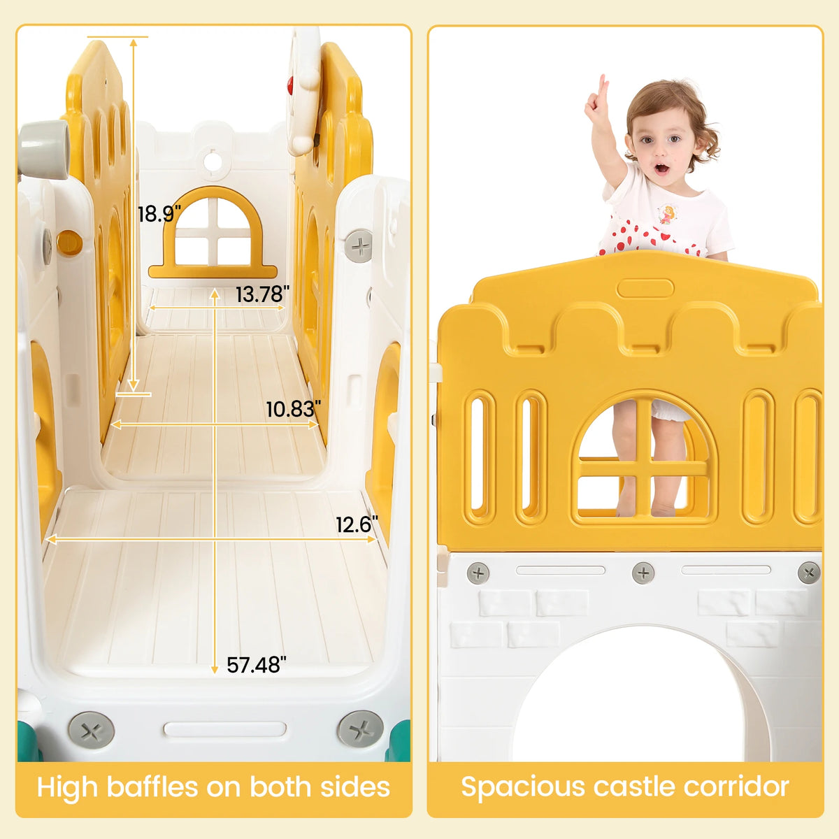 8 in 1 Indoor Toddler Slide with Basketball Hoop