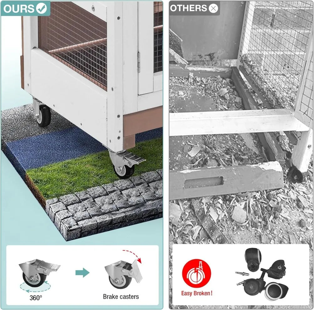 Indoor Rabbit Hutch And Guinea Pig Cage With Sliding Trays Ramp