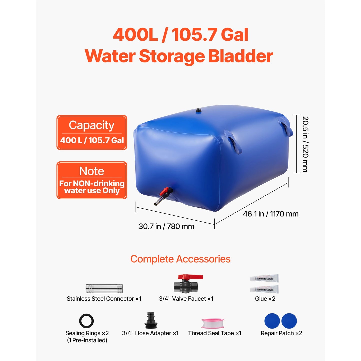 SucceBuy Water Storage Bladder TPU Water Bag For Camping