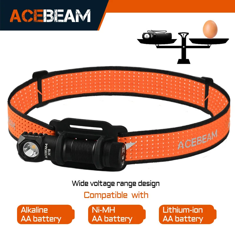 Acebeam H16 LED Right Angle Headlamp 1000 Lumens EDC Flashlight