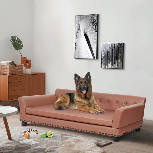 BingoPaw Waterproof Faux Fur Sofa Dog Bed With Removable Cushion