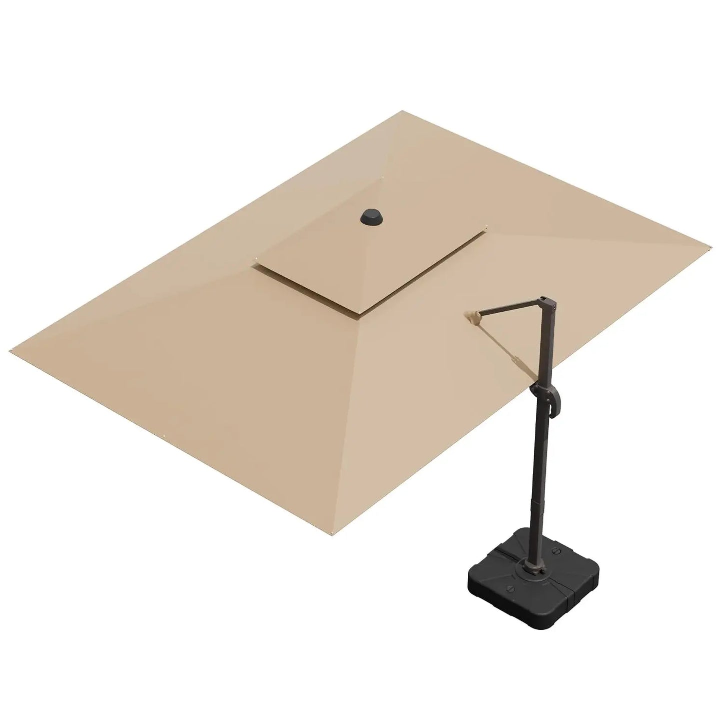 9'x12' Heavy Duty Double Top Rectangular 360° Rotatable Offset Cantilever Patio Umbrella, Customized