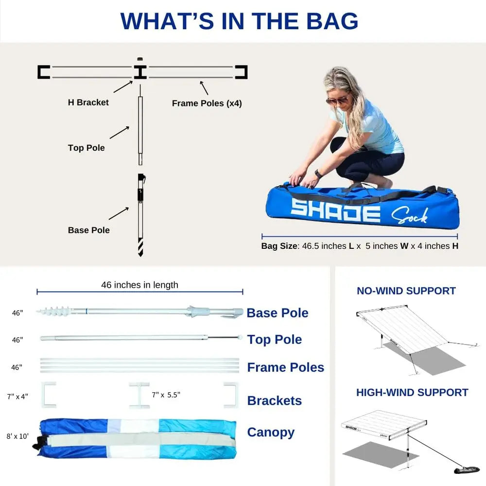 The Ultimate WindInflating Beach Shade Silent, NonFlapping Design, 8x10ft AutoDirecting Canopy LightWeight and Portable Easy 2