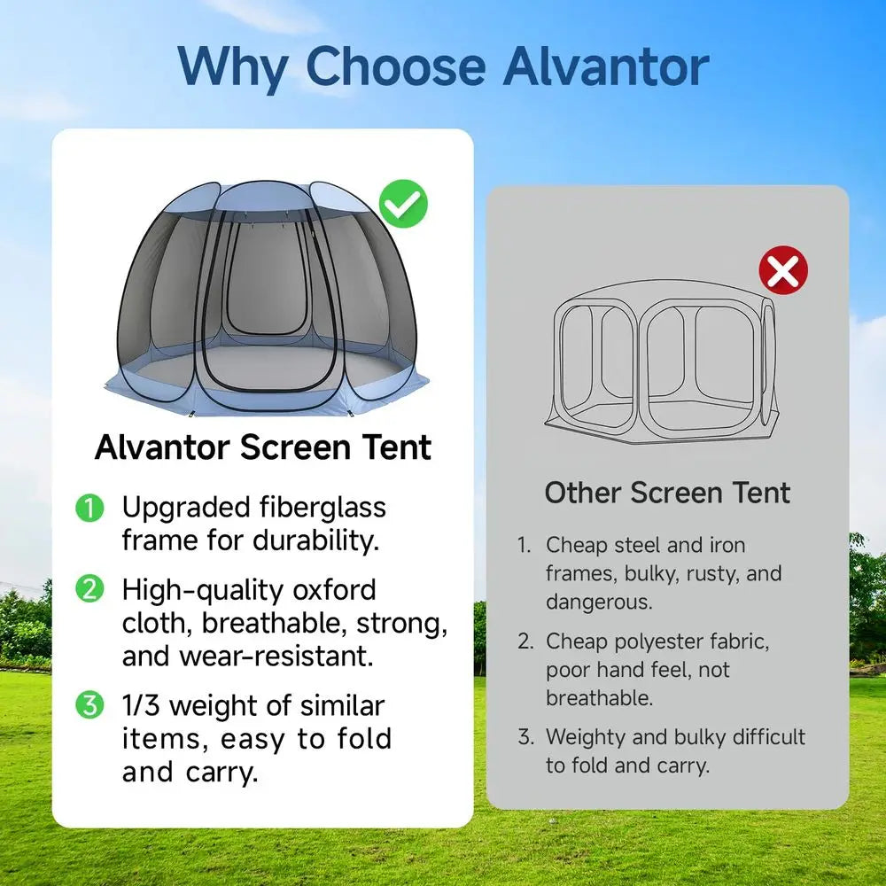 12x12 Pop  Screen House Tent, Instant Outdoor Gazebo with Mosquito Netting amp UPF 50 Sun Protection, Portable Canopy Shelter