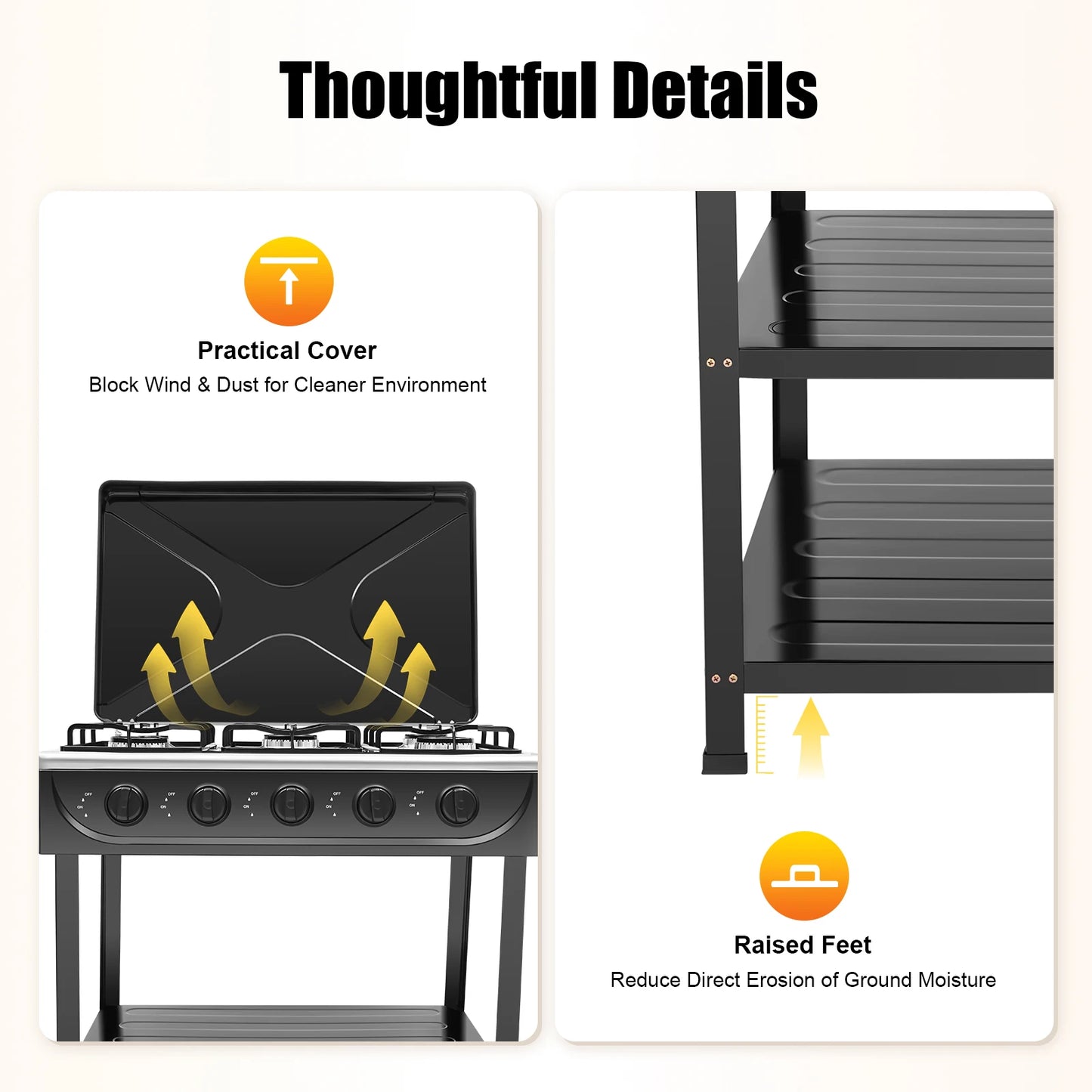Natural Gas 5-Burner Outdoor Stove With Manual Ignition