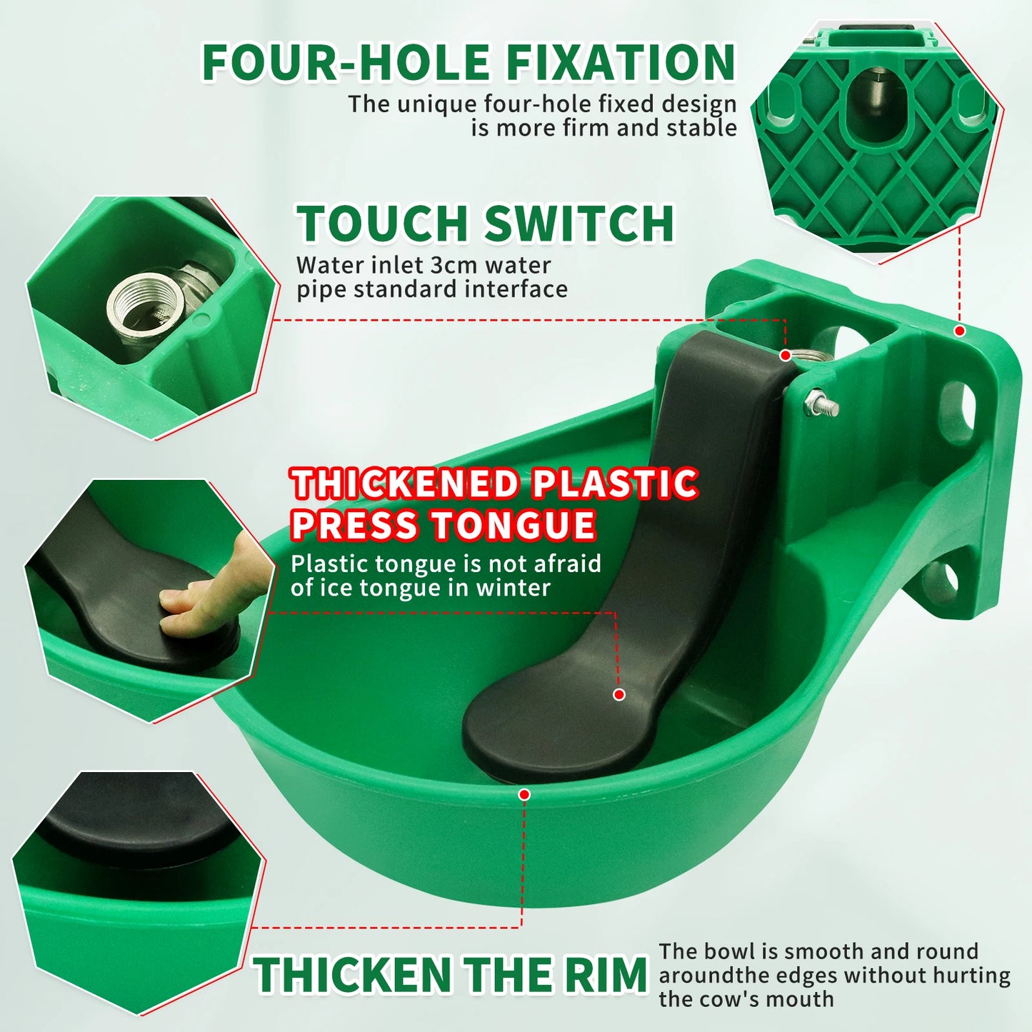 Automatic Livestock Waterer Bowl ABS Material for Farm Animals