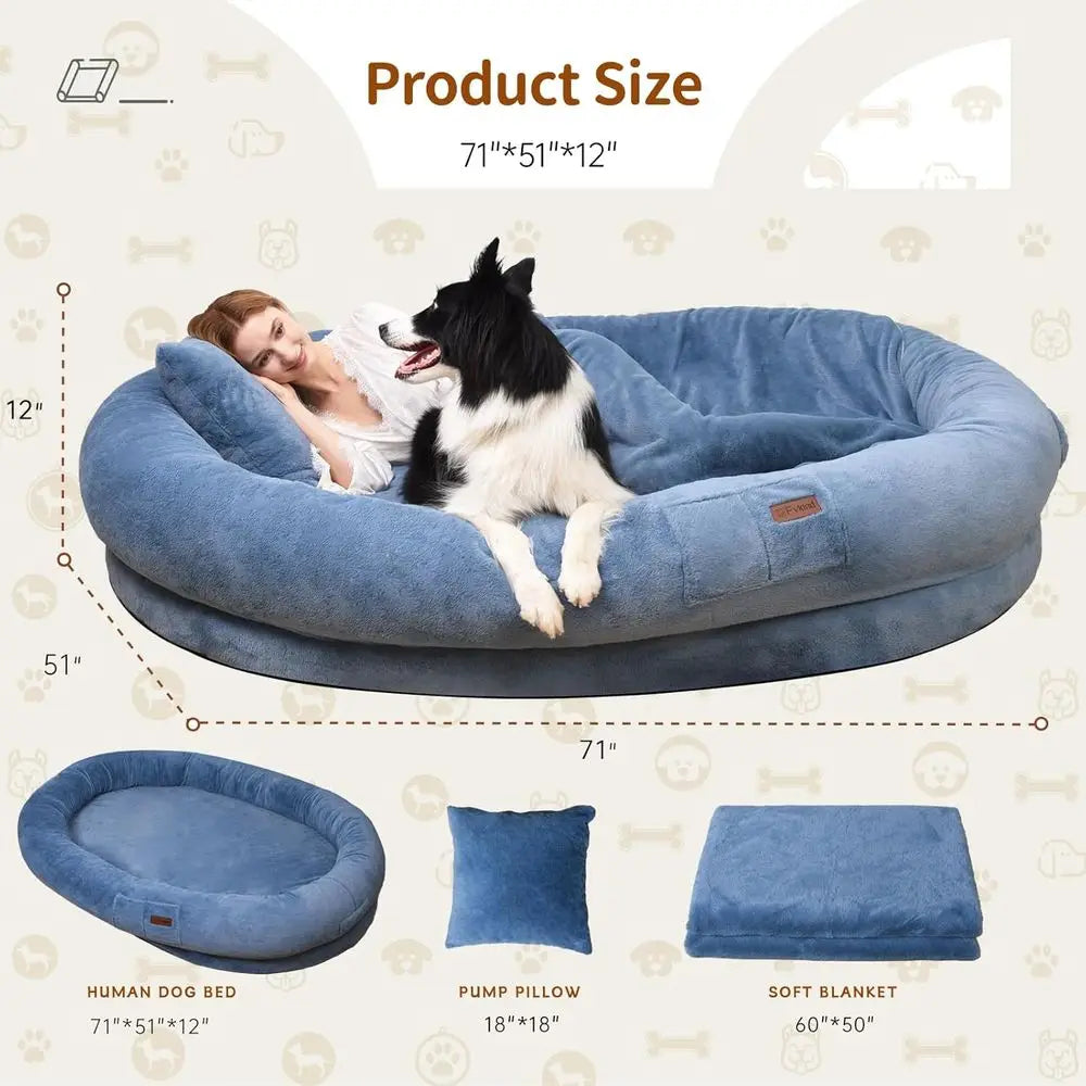 Orthopedic Dog Bed With Blanket And Pillow