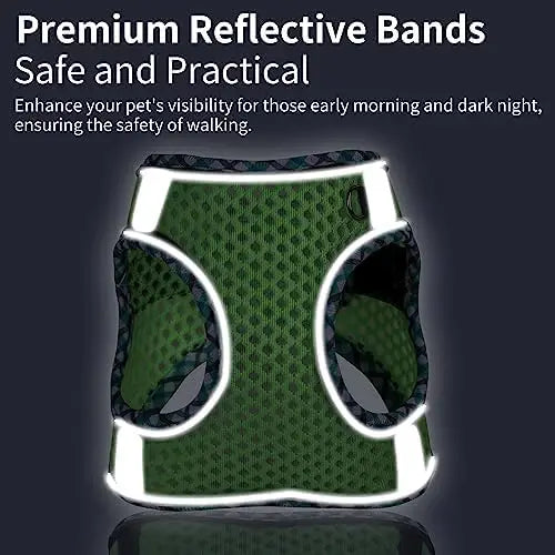 Soft harness for small dogs and cats, summer walking gear, reflective bands, ultra-thin, breathable, perfect fit.
