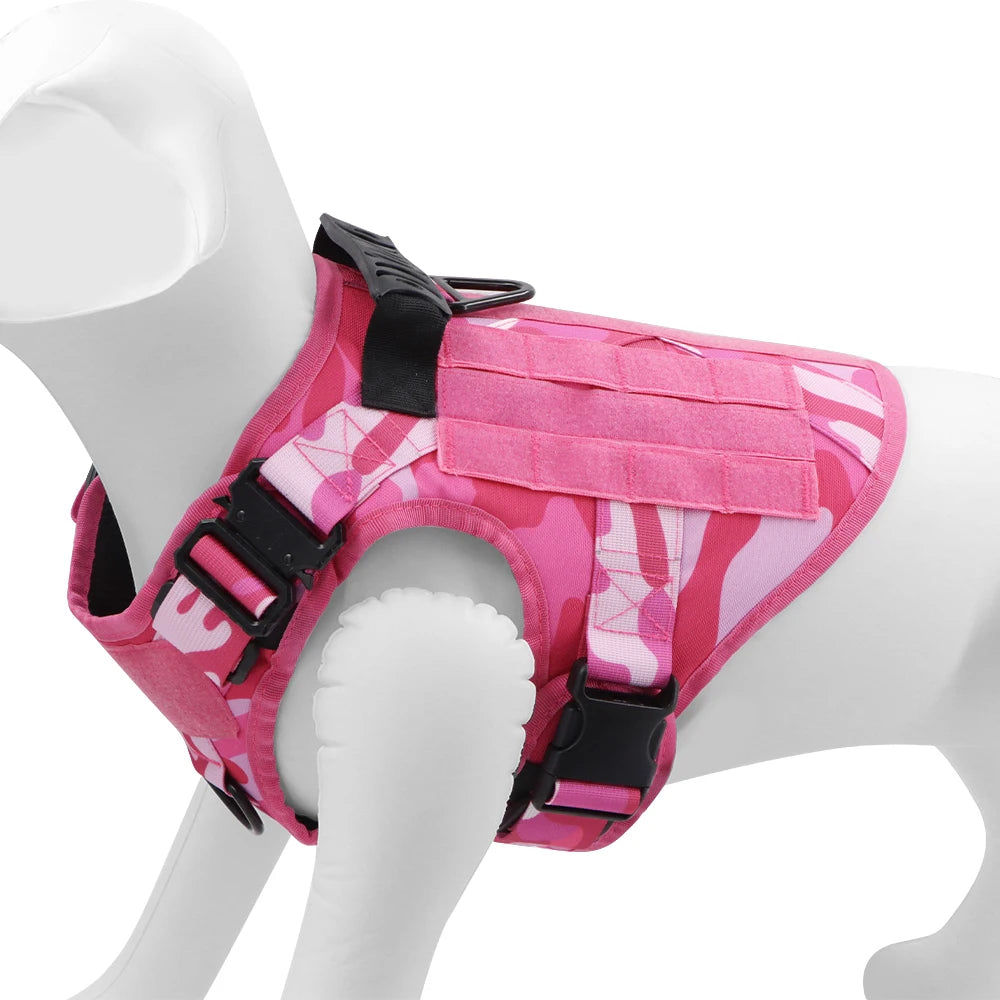 PETRAVELCN Military Camouflage Dog Harness For Large Dogs