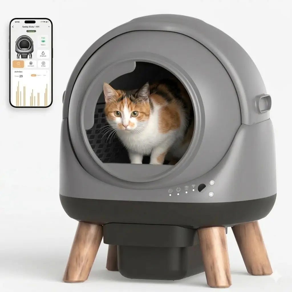 Automatic Self-Cleaning Cat Litter Box with Smart APP Control, Hygienic Pet Use, Custom
