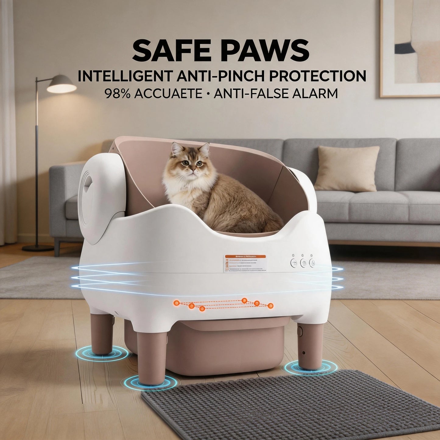 NestPawly Self Cleaning Cat Litter Box With App Control Open Top