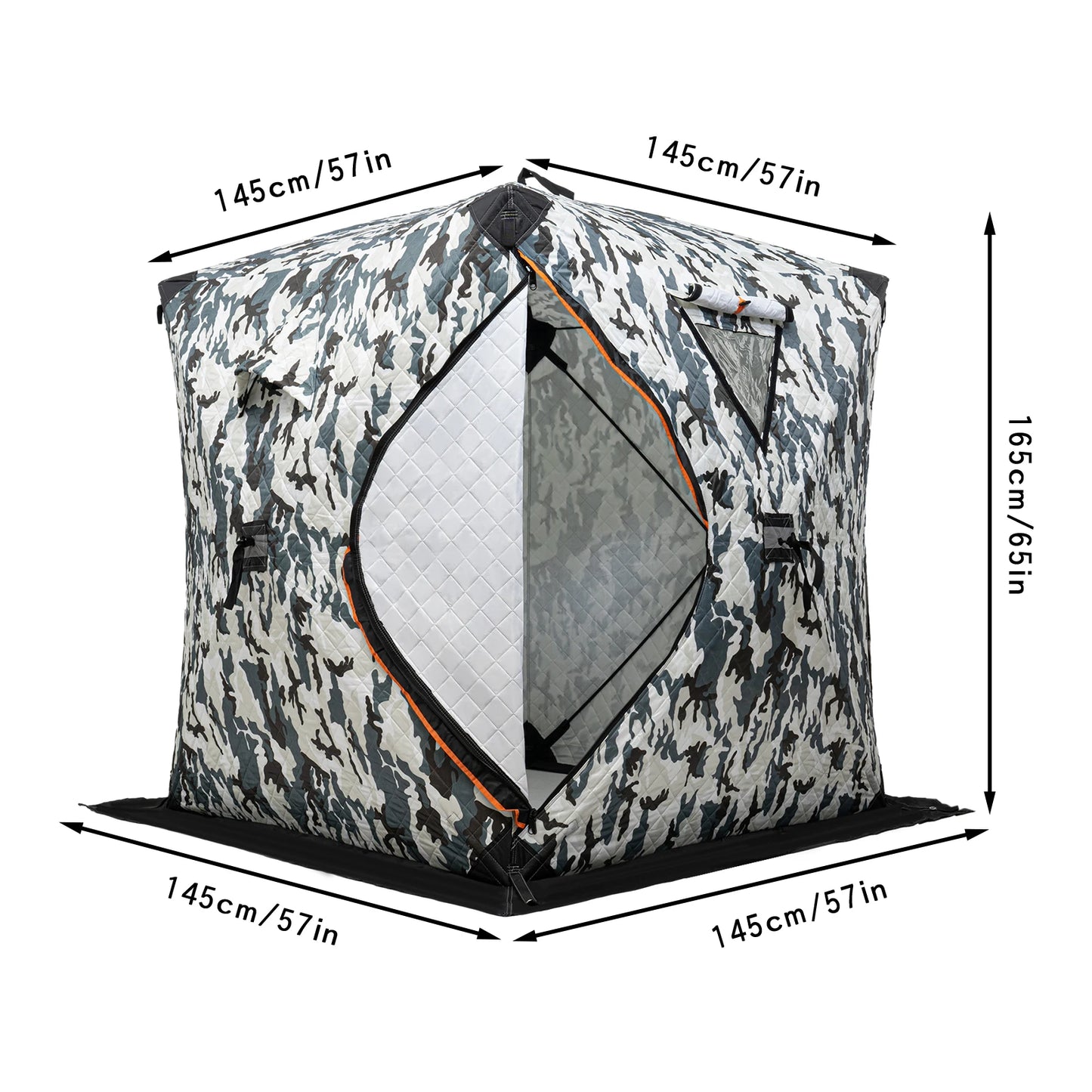 Orange/Blue/Red/Camouflage Ice Fishing Tent Outdoor Square Thermal Shelter Dual Zipper Windproof Tent for Camping Hiking Fishing