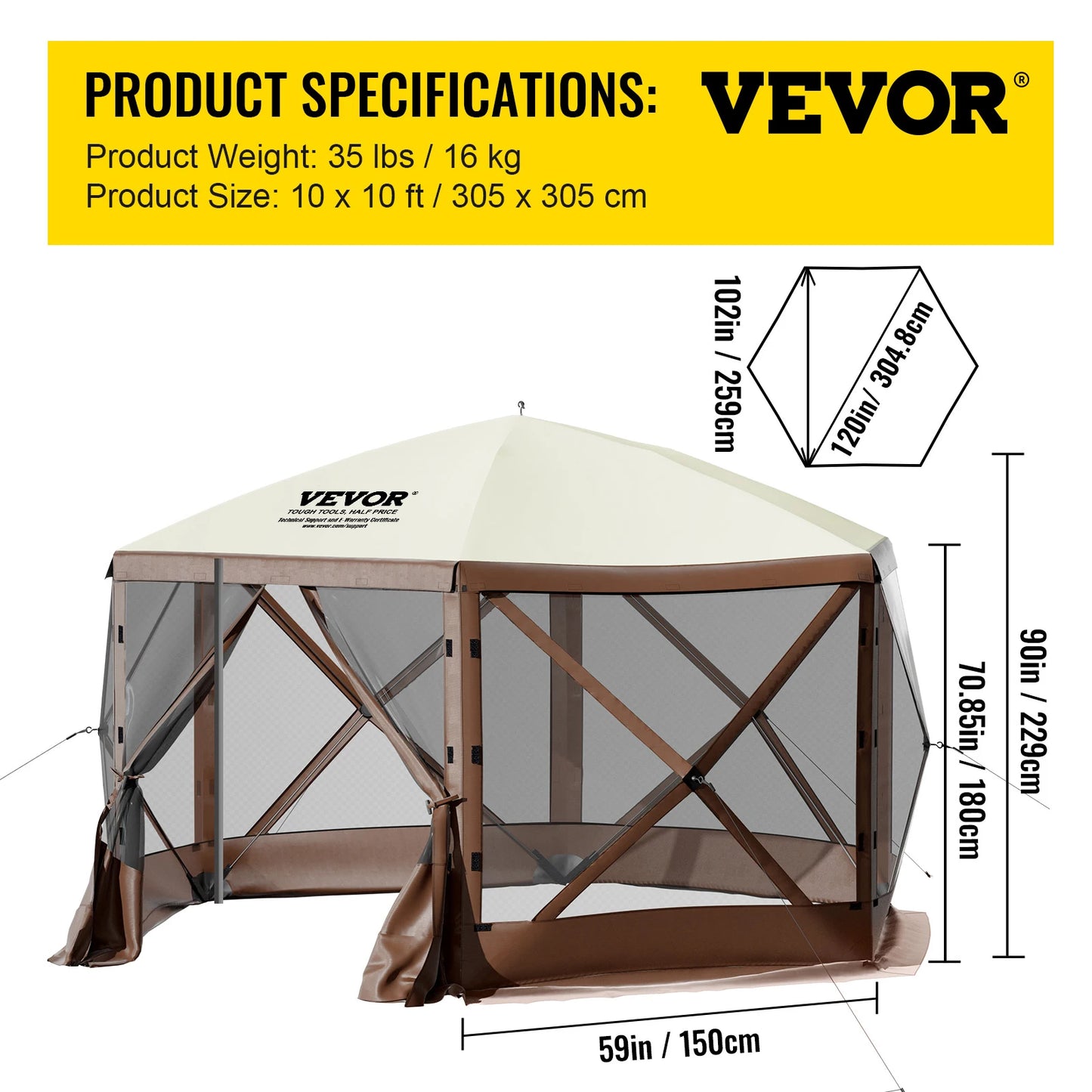 SucceBuy Pop Up Camping Gazebo Shelter For Outdoor Use