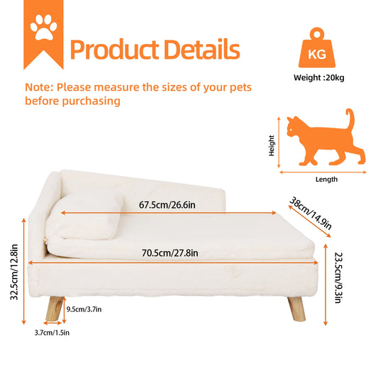 BINGOPAW Waterproof Elevated Pet Sofa Bed With Plush Cushion