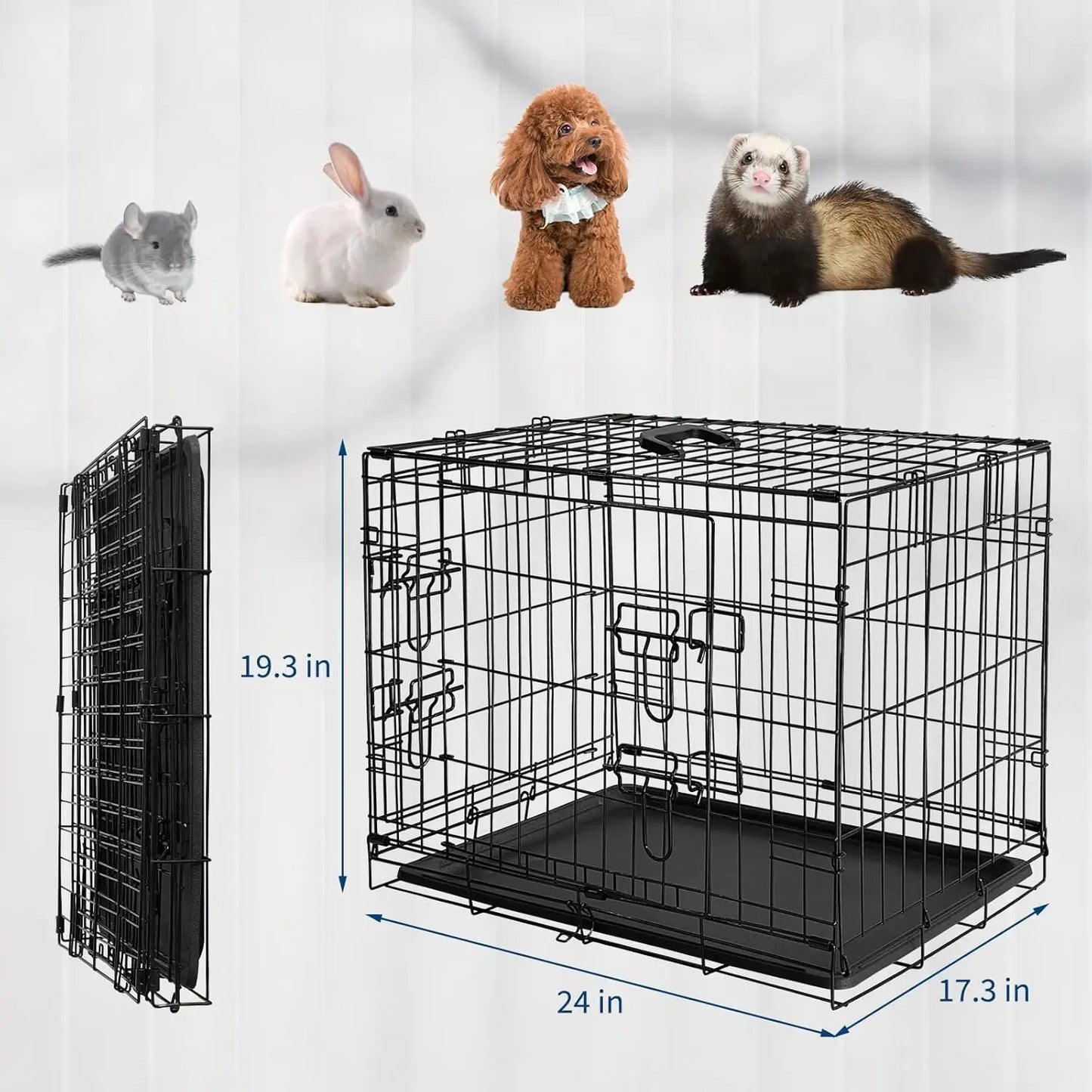HiMISS Portable Folding Rabbit Cage With Slide Out Tray