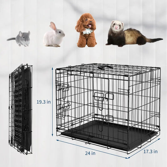 HiMISS Portable Folding Rabbit Cage With Slide Out Tray